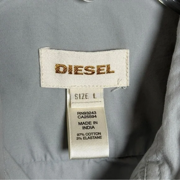 Vintage Y2K Diesel 1978 Button Down Shirt Men’s Size Small Medium Slate Grey - Picture 6 of 8
